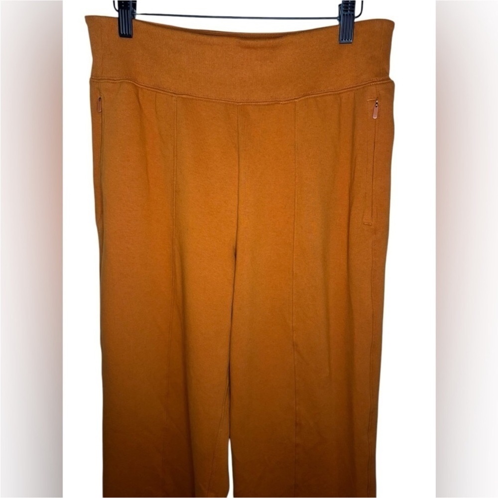 Athleta Retroplush Straight Leg Pant Size large Orange Zip pockets - Picture 4 of 6